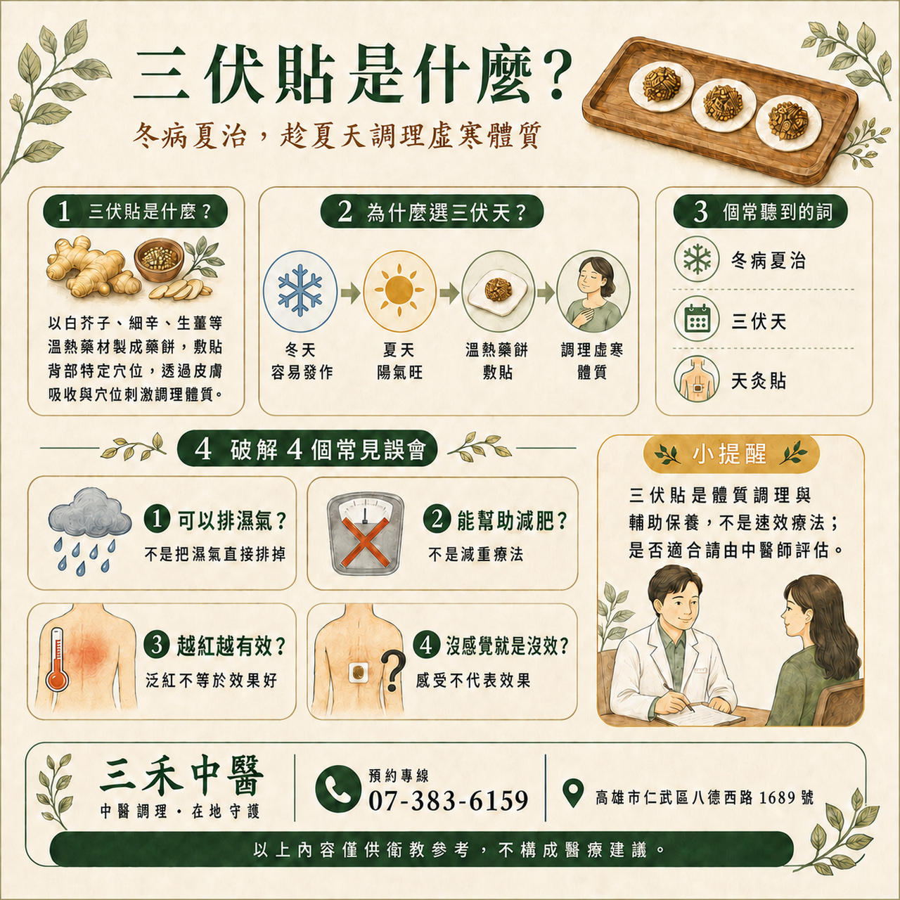 三伏貼重點一圖看懂:什麼是冬病夏治、誰適合、常見誤會